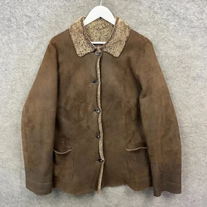 Boden Jacket Mens Large Brown 100% Shearling Sheepskin Leather Chore Made In UK - Picture 1 of 11