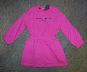 Tommy Hilfiger Girls Pink Long Sleeve Dress - Size XS (4-5) - NWT - Picture 1 of 3