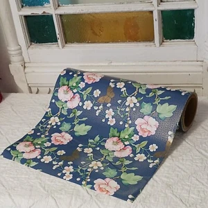 Department Store Wrapping Paper Roll Gold Butterflies  Flowers 15" Partial Roll - Picture 1 of 13