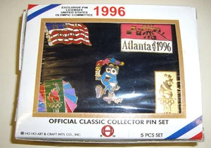 ATLANTA 1996 Olympic Izzy Classic Collector 5 Pin Boxed Set - Picture 1 of 2