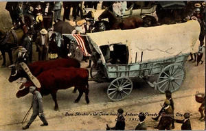 Postal Oregon Trail Monument Expedición Ezra Meeker Desfile Industrial Kansas - Imagen 1 de 2