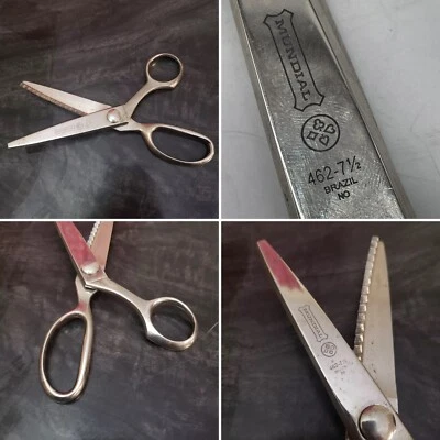 MUNDIAL SIGNATURE SERIES 7 1/2" Right / Left HAND PINKING SHEARS SCISSORS - #462 - Image 1 of 4