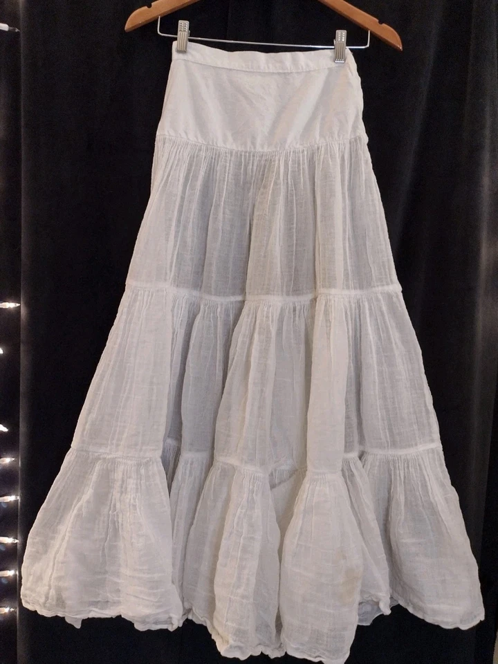 "Pátina reparable con volantes acanalados cremallera aerodinámica deslizable de algodón y lino de la década de 1940 39"" de largo" Foto 1 de 4