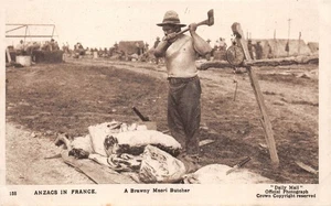 POSTCARD MILITARY ANZACS IN FRANCE  MAORI BUTCHER    DAILY MAIL SERIES XX # 158 - Picture 1 of 2