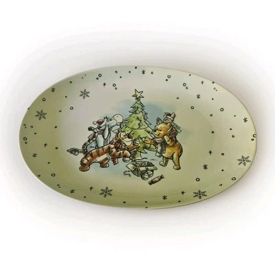 Disney Winnie the Pooh & Friends 14" Christmas Oval Serving Plate Tray - Image 1 of 4