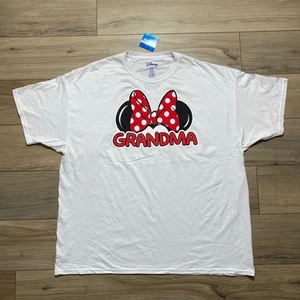 Disney Women's Grandma Minnie Mouse Ears Bow Graphic T-Shirt Size 3XL White - Picture 1 of 7