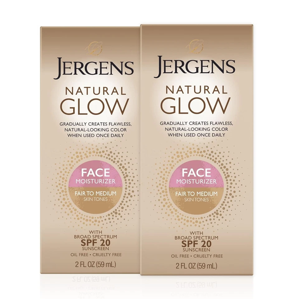 Jergens Natural Glow Face Self Tanner Lotion SPF 20, Sunless Fair to Medium  - Изображение 1 из 4