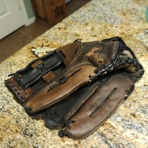 Seltener Miken superweicher 14" schwarz brauner Leder MFG-4 LHT Baseballhandschuh - Bild 1 von 12