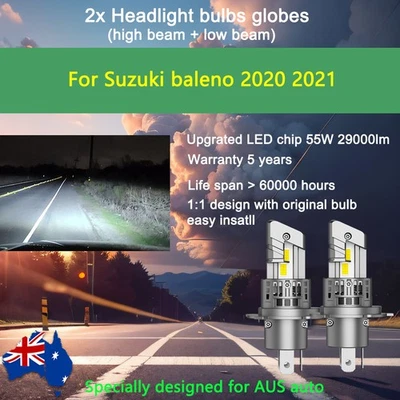 For Suzuki baleno 2020 2021 29000lm 2x Headlight kit Globes high low beam - image 1 of 4