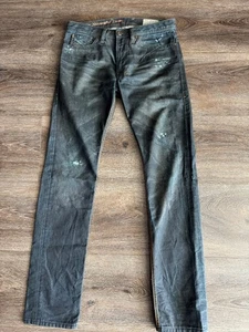 DIESEL Distressed SHIONER 0824Y Slim Skinny Waxed Jeans 28 30 MADE IN ITALY - Picture 1 of 7