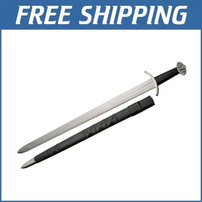 Durable 39" Viking Sword with Black Handle and Protective Sheath for Precision - Image 1 of 4