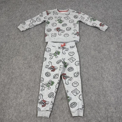 Super Mario Bros Cozy Sleepwear 2-Piece Pajamas Set Fits Youth/Boy's Size 5 Grey - Image 1 of 4