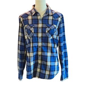 American Eagle Women’s “Seriously Soft” Plaid Snap Button Shirt – Size M - Picture 1 of 21