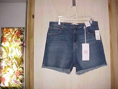 Pantalones Cortos de Jean Rosa Celebrity (The Rebel) Ultra Hi Rise Talla 19/34 Azul Corte Nuevo con Etiquetas Foto 1 de 4