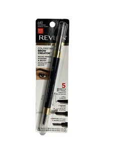 REVLON Colorstay Brow Creator Micro BROW PENCIL & BRUSH ~ GREY BROWN #640 ~ NEW - Picture 1 of 4