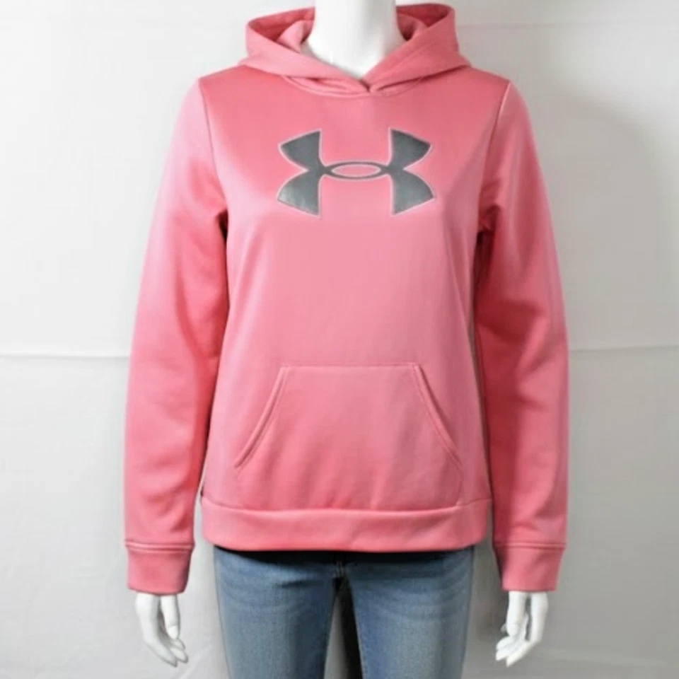 Under Armor Niñas Jóvenes Grande Rosa Tormenta Sudadera con Capucha Resistente al Agua Pullover Foto 1 de 4