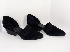 Eileen Fisher Hilly Wildleder d'Orsay Pumps schwarz spitz zulaufend klassischer Keilabsatz Größe 9 - Bild 1 von 17