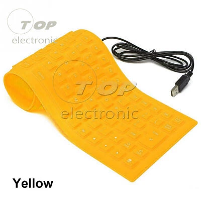 Portable 85Key Keyboard Silicone Waterproof Soft Flexible Foldable for Laptop PC - Image 1 of 4