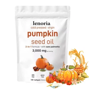 Pumpkin Seed Oil with Saw Palmetto 180Softgels| 3000 mg HerbalSupplement\ - Picture 1 of 12