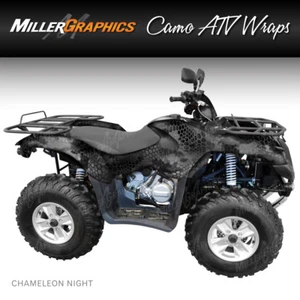 Camo ATV Wrap "Chameleon Night" 3M Vinyl Graphic Kit for ATV 4 Wheeler - Picture 1 of 2