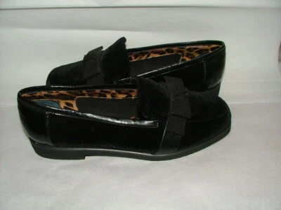 NUEVOS ZAPATOS MOCASÍN WOB BEVERLY FELDMAN TALLA 5 1/2 M GAMUZA CUERO NEGRO #330 Foto 1 de 4