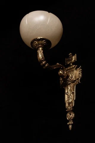 single  wall sconces  french  antique style  solid bronze and real alabaster Cover