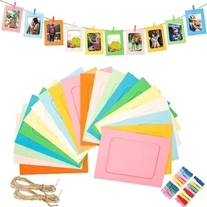 30 Pack 4x6 Inch Cardboard Paper Picture Frames with Clips and Strings for Wall - Picture 1 of 7