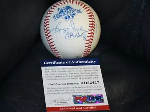 Reggie Jackson Autographed 1991 World Series Baseball PSA Certified - Picture 1 of 7