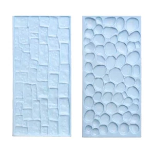 2PCS Brick Stone Texture Silicone Mold Pottery Clay Embossing Stamps DIY Craft - Picture 1 of 6
