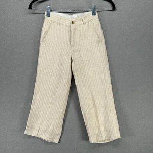 Janie And Jack Pants Boys 4 Tan White 100% Linen Lined Coastal Church Dress - Picture 1 of 16