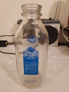 Vintage Promised Land Dairy Glass Milk Bottle -Quart- Floresville, Texas - Picture 1 of 3