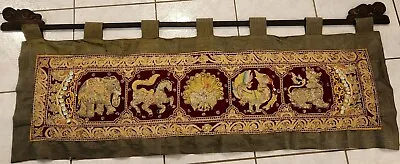 Vintage Hand Made Burmese Kalaga Embroided Tapestry • 250$