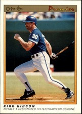 1991 OPC O-Pee-Chee Premier Baseball #50 Kirk Gibson Kansas City Royals