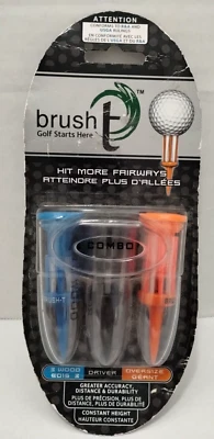 Brush- t Golf Tees Combo 1 Pack - 3 Tees (3 Wood, Driver, Oversize) New Sealed - Image 1 of 4