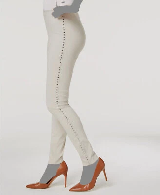 Pantalones ajustados para mujer Inc International Concepts beige con tachuelas tiro medio talla 14 Foto 1 de 4
