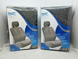 Elegantes fundas de asiento de cubo delanteras de tweed gris EE. UU. reposacabezas ajustables COCHES/SUV - Imagen 1 de 5