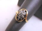 Women's Vintage Estate 14K Yellow Gold Diamond Cluster Ring, 3.6G E3529