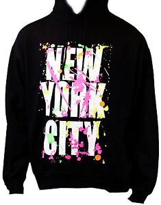 KIDS NYC Paint Splash Design New York City Black Sweatshirt Boys Girls Hoodie 