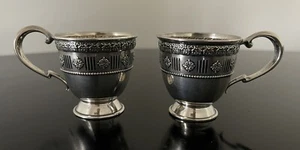 SET OF (2) STERLING SILVER FOR LENOX DEMI / DEMITASSE CUP HOLDERS MINT - Picture 1 of 4