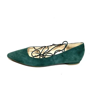 Nine West Okfineo Mujer Ballet Plano Punta Punta Gamuza Verde Talla 7.5 M Foto 1 de 4