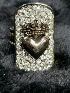 Oversize Statement Fashion Stretch Ring mit Kristallen Prinzessin One Size - Bild 1 von 6