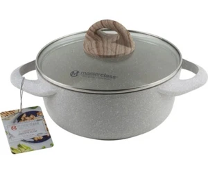 Masterclass Casserole Pot 8” Glass Lid 2.4Qt Premium Nonstick Kitchen Cookware - Picture 1 of 4