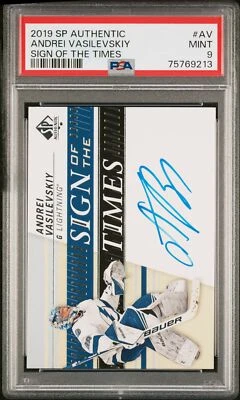 2019-20 SP Authentic Andrei Vasilevskiy Sign of the Times Lightning PSA 9  - Image 1 of 2