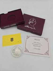 1732-1982 George Washington Commemorative Half Dollar Coin PROOF 90% Silver COA - Picture 1 of 13