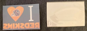 RARE Vintage Washington Redskins 4x6 Decal "I Love Redskins" NFL - New - Bild 1 von 2