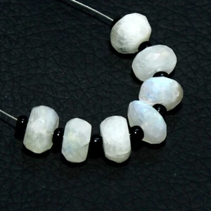 Piedra lunar arco iris facetada rondelle cuentas briolette piedras preciosas sueltas naturales joyas - Imagen 1 de 5