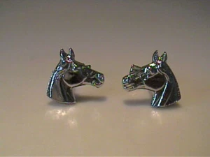 VINTAGE 1960'S SILVERTONE HORSE CUFF LINKS - Picture 1 of 4