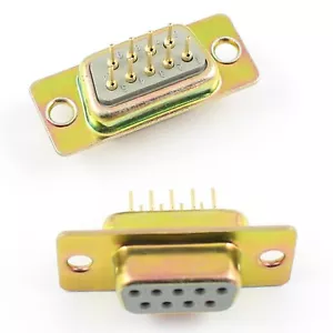 1Pcs High Quality D-SUB 9 Pin Female DIP Round Pin Straight PCB Connector - Picture 1 of 4