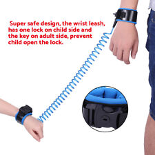 (Blue)Anti Lost Wrist Link Toddlers Safety Wristband Leash With Safety Key