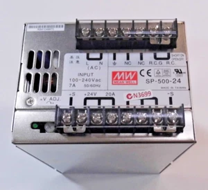 MEAN WELL POWER SUPPLY SP-500-24, 100-240V INPUT 24V 20A OUTPUT - Picture 1 of 2
